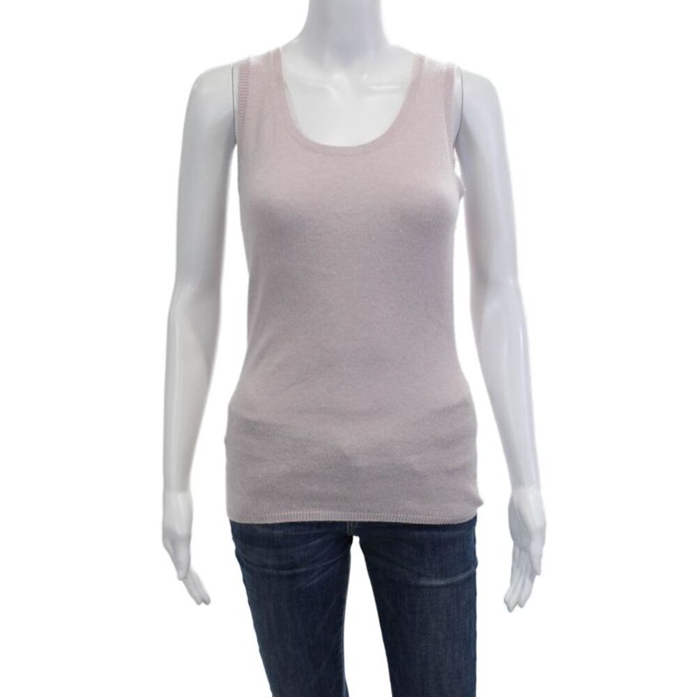 Repeat Women Pink Cashmere Tank Round Neck Basic Size XS